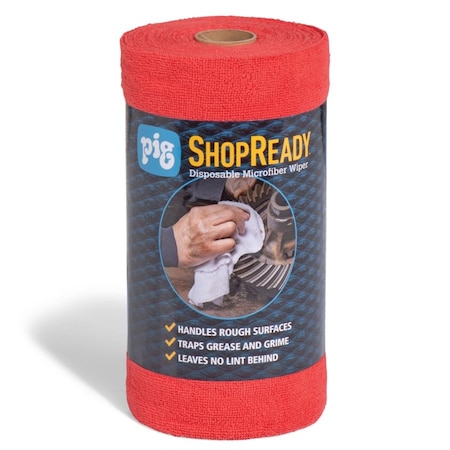 Pig SHOPREADY DISP WIPER - RED MICROFIBER, 50PK WIP450-RD