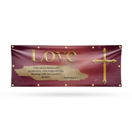 Signmission Jesus Love, 48 Inch x 120 Inch, Vinyl Banner B-120-30708