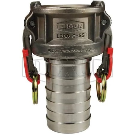 Dixon Vent-Lock Type-C Cam and Groove Coupler with Seal and Cam Arms, 1-1/2 in Nominal, 316 SS, Domestic L150-C-SS
