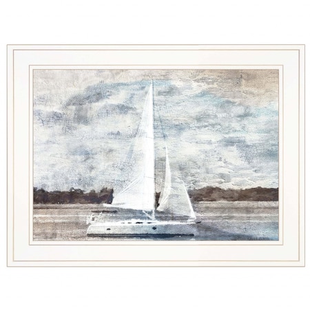 Homeroots Sailboat on Water 2 White Framed Print Wall Art 406714