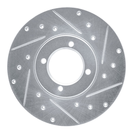 Dynamic Friction Co DFC Brake Rotor - Drilled and Slotted - Silver 631-76007R