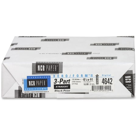 Ncr Paper XeroForm II Laser, Inkjet Carbonless Paper  Bright White, Canary, Pink, Assorted, 500PK NCR4642