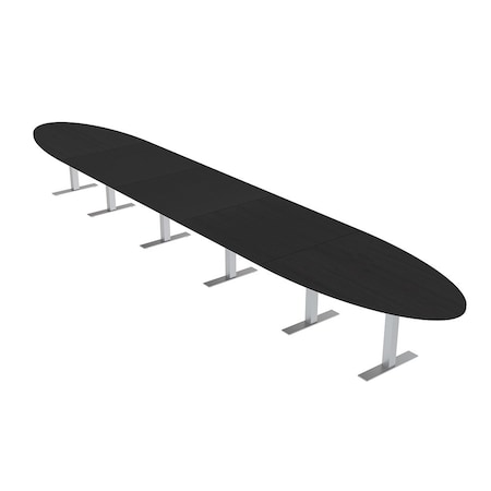 Skutchi Designs 22ft Conference Table With Power Unit | 20 Person Modular Oval Meeting Table | Harmony Series HAR-OVL-48X264-T-U999ST19-NA