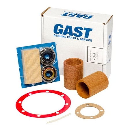 Gast Lubricated Service Kit for Vacuum Pump, 10 Pieces, Fits 2067 and 2567 Series K349
