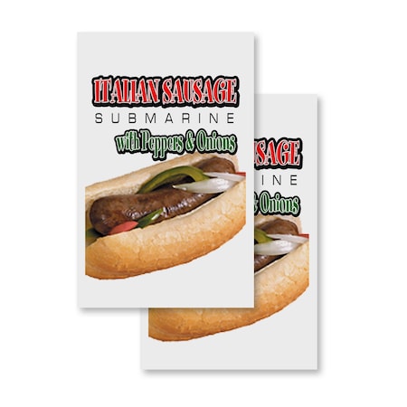 Signmission Italian Sausage Sub, Vinyl Decals Only 24 Inch x 36 Inch, Vinyl Decal, 2PK DSB-2436-2PACK-Italian Sausage Sub