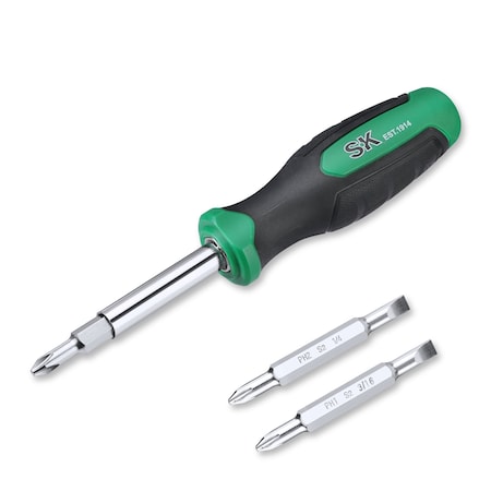 Sk Professional Tools Screwdriver, 6 in 1 SK02000