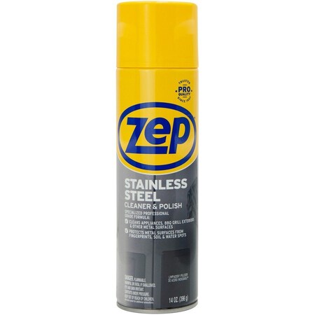 Zep Stainless Steel Polish, 14 oz Aerosol, PK12 ZUSSTL14