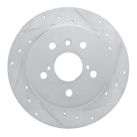 Dynamic Friction Co DFC Brake Rotor - Drilled and Slotted - Silver 631-76152R