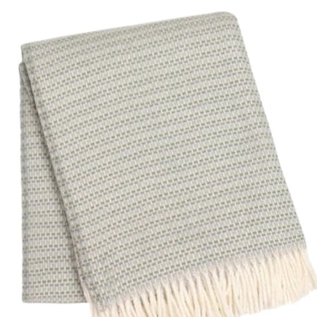 Homeroots 55" X 70" Slate Blue Cotton Blend Woven Plush Throw Blanket with Fringe 632932