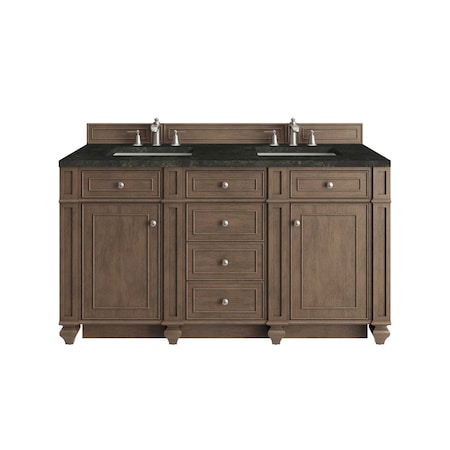 James Martin Vanities Bristol 60" Double Vanity, Whitewashed Walnut, w/ 3 CM Phantome Eclos Top 157-V60D-WW-3PHT