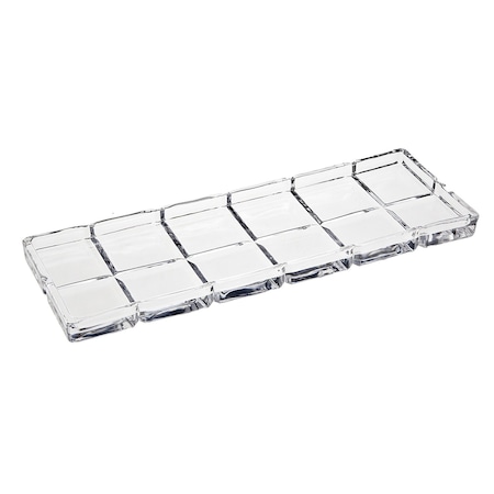 Homeroots 13in Clear Rectangular Crystal Serving Tray 517526