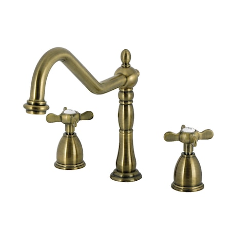 Kingston Brass Double-Handle Widespread Kitchen Faucet, Antique Brass KB1793BEXLS