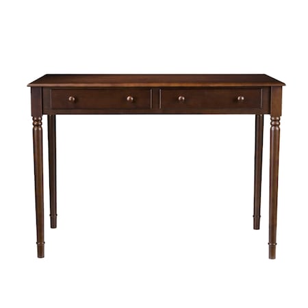 Homeroots 43" Brown Solid Wood Writing Desk With Two Drawers 402018
