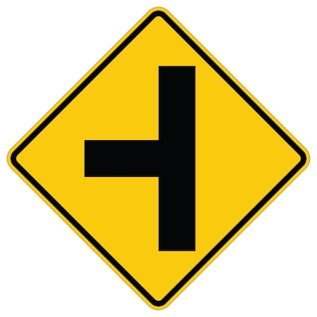 Left Side Road Intersection 48X48 High Intensity Prismatic Reflective 100 -  SIGN SOLUTIONS USA, DUS10HYE4848W2-2L
