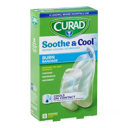 Medline CURAD Soothe and Cool Clear Waterproof Hydrogel Bandages, Assorted Sizes CUR5236V1H