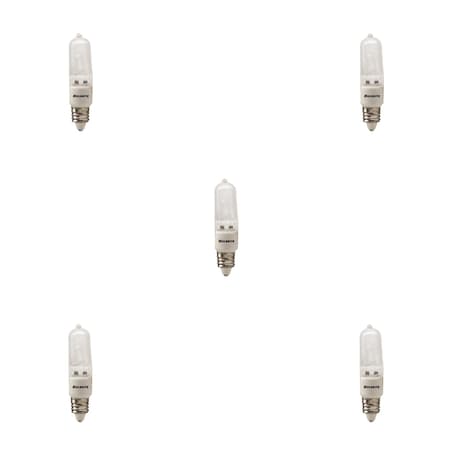 Bulbrite Halogen Dimmable 120V T4 Mini Bulbs, Frosted, Mini-Candelabra E11 Screw Base, 100W, 2900K, 5PK 860801