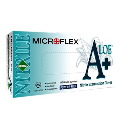 Ansell Healthcare Products MICROFLEX A+ Aloe Nitrile Gloves, Small, 100 per Box, 100PK 036985-S