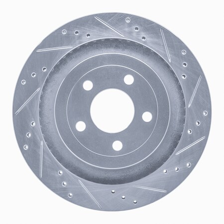 Dynamic Friction Co DFC Brake Rotor - Drilled and Slotted - Silver 631-54074R