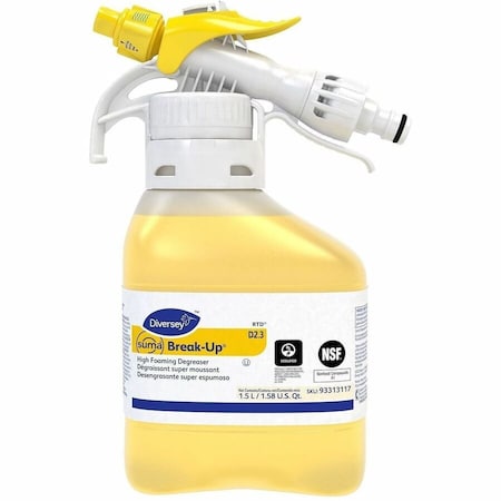 Diversey Degreaser, 1.5L Hose End Connection Bottle, Liquid, Dark Green, 2 PK 93313117