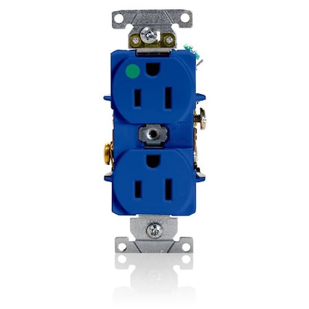 Leviton Dup Rec HG 15A 125V Self-Gr Blue 8200-HBU
