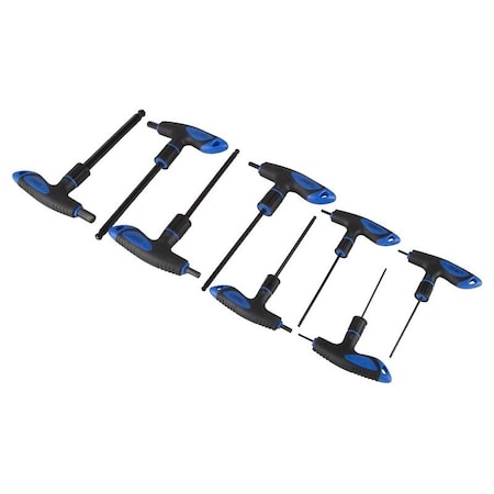 Vulcan Hex Key Set, 8 -Piece, Steel, Black/Blue, Specifications: Metric Measurement JL-HKT-8M