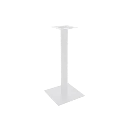 Bfm Seating Uptown - 20in Square Base - Bar Height - 3in Square Column - 11 7/8in Bolt-On Top Plate- White LP-20SQWHT