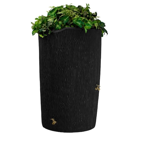Good Ideas Impressions Bark 90 Gallon Rain Saver - Black IMP-C90-BLK