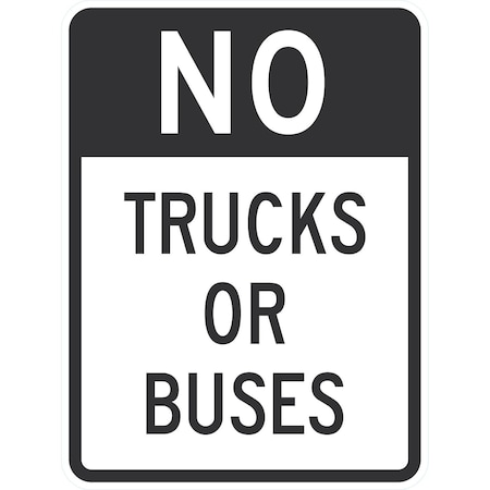 Lyle No Trucks Or Buses, 18x24, Non-Reflective, White G-11281-NA_18x24