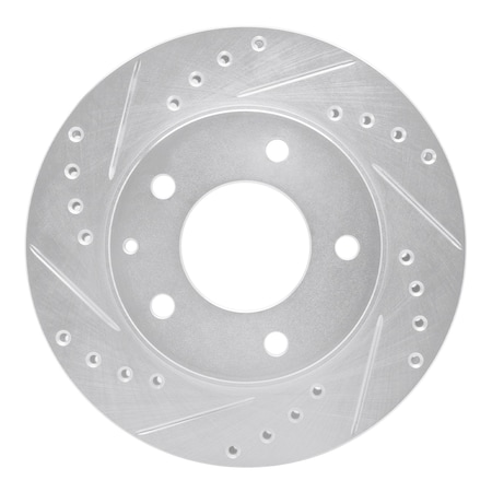 Dynamic Friction Co DFC Brake Rotor - Drilled and Slotted - Silver 631-80028L