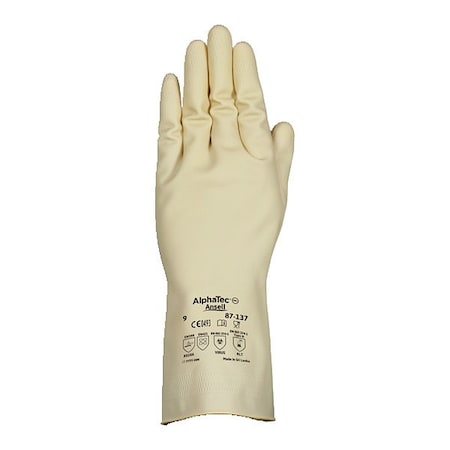 Ansell Chemical-Resistant Gloves, Beaded Cuff, PR 87-137