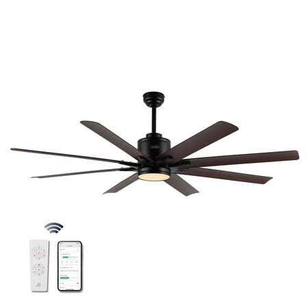 Jonathan Y Octo 66" 1-Light Contemporary Industrial Iron/Plastic Mobile-App/Remote-Controlled 6-Speed Ceiling F JYL9713B