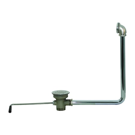 Advance Tabco Lever Waste Drain twist handle operated with built in overflow fits 3-1/2 in. drain opening K-15
