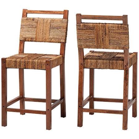 Bali & Pari Chabela Handwoven Seagrass Counter Stool 262-2PC-14343-ZORO