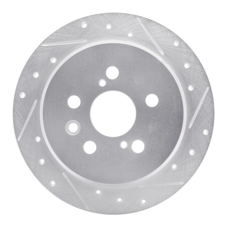 Dynamic Friction Co DFC Brake Rotor - Drilled and Slotted - Silver 631-76060R
