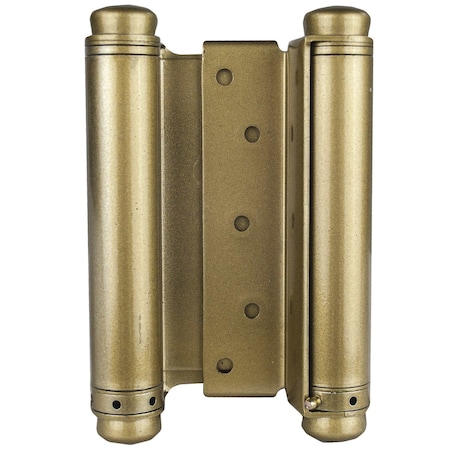 Trans Atlantic Co. 6 in. Bright Brass Double Acting Barrel Spring Square Corner Door Hinge with Fixed Pin - Pack of 2 DH-TAN5006-US3
