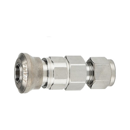 Parker Coupler, 316 Stainless Steel, Fluorocarbon, Push-to-Connect 8A-Q8CY-SSP