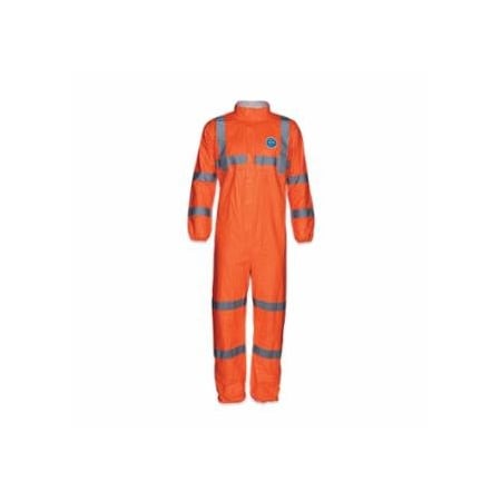 Tyvek 500 HV Coveralls, Serged Seams, Collar, Elas Waist/Wrists/Ankles, Fr Zip Flap, HiVis, 25PK 251-TY125SHVXL0025XC