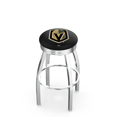 Holland Bar Stool Co 25" Chrome Vegas Golden Knights Swivel Bar Stool, Accent Ring L8C3C25LVGdKn
