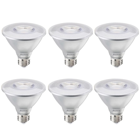 Bulbrite 75-Watt Equivalent Dimmable Flood PAR30SN Medium E26 LED Light Bulb, 3000K, 6PK 861729