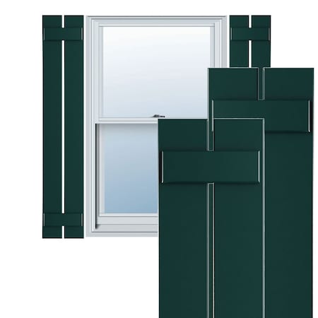 Ekena Millwork True Fit PVC Two Board Spaced Board-n-Batten Shutters, Thermal Green, 11 1/4W x 25H, PR TFP101SBF11X025FG