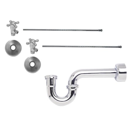 Mountain Plumbing Lav. Kit 1.5" Brass Cross Handle 1/4 Turn Valve MT4003X in PVD Polished Brass MT8101-NL/PVD