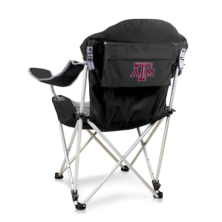 Picnic Time Family Of Brands NCAA Texas A&M Aggies Reclining Camp Chair - Beach Chair for AdultsBlack with Gray Accents 803-00-175-564-0