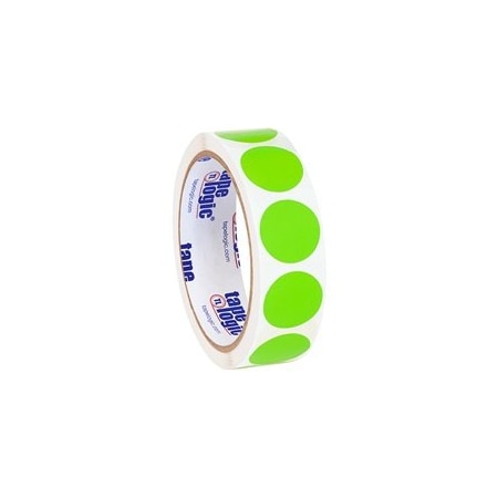 Bubblefast 1'' Circles - Fluorescent Green Removable Labels BFDL1389FG