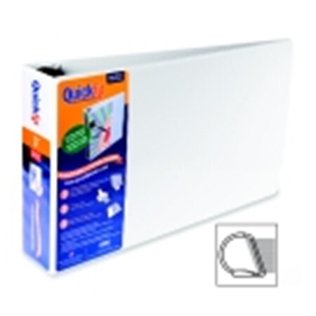 Stride 3 In. Quickfit Vinyl Anti-Microbial Heavy Duty LEDger D-Ring View Binder, Whute 1334026