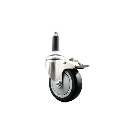 Service Caster 4 Inch 316SS Black Poly Swivel 7/8 Inch Expanding Stem Caster Lock Brake SCC SCC-SS316TTLEX20S414-PPUB-BLK-78