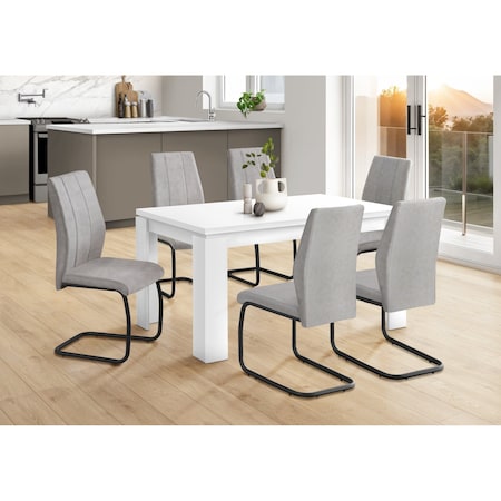 Monarch Specialties Dining Table, 60" Rectangular, Kitchen, Dining Room, Laminate, White, Contemporary, Modern I 1056