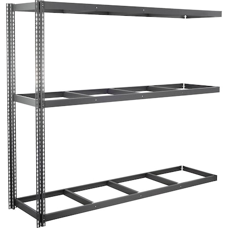 Global Industrial 3 Shelf, Standard Duty Boltless Shelving, Add On, 96"W x 18"D x 72"H, No Deck B3171419