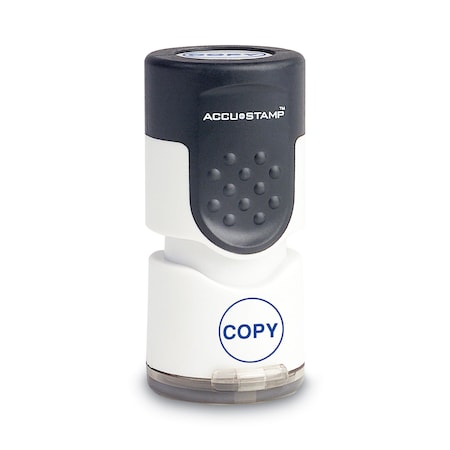 Accu-Stamp Pre-Inked Round Stamp, COPY, 0.63in dia, Blue COS035653