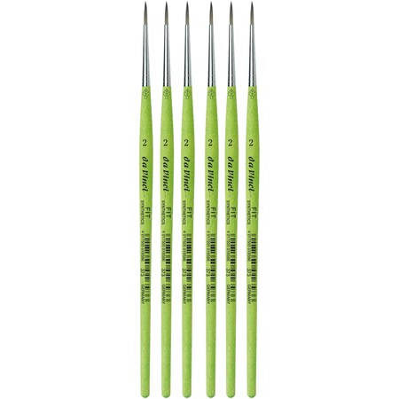 Da Vinci FIT Synthetics Student Brush, Synthetic, Acrylic & Tempera, Round, Series 373, Size 2, 6PK VA-373_2