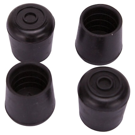 Prosource Furniture Leg Tip, Round, Rubber, Black, 1 in Dia, 1-1/2 in H FE-50636-PS
